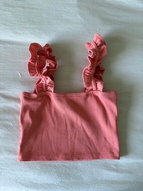zara ruffle sleeve tank